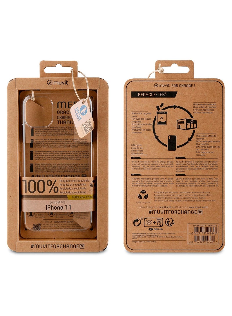 Muvit Coque MCBKC0012 Muvit for Change Recycletek Case for Apple iPhone 11, Transparent - Image 3