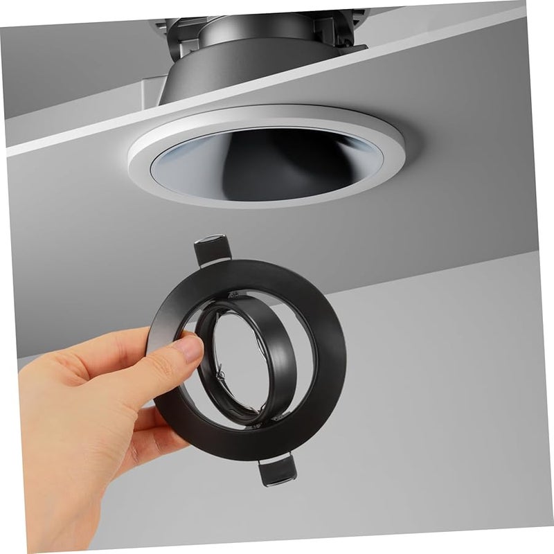 Black Heavy Duty LED Spotlight Mounting Frame Durable Trim Ring Easy Installation - Image 3