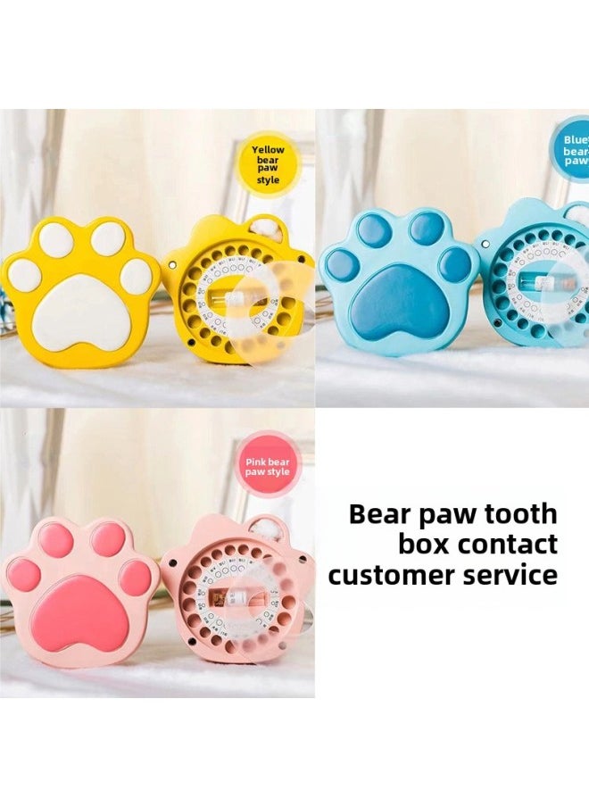 Generic Deciduous Teeth Storage Box Children's Collection Fetal Hair Change Teeth Memorial Fetal Hair Umbilical Cord Preservation Baby Deciduous Teeth Memorial Teeth Box-Color:Bear's Paw 3 Color Tooth Box ]  - Image 1