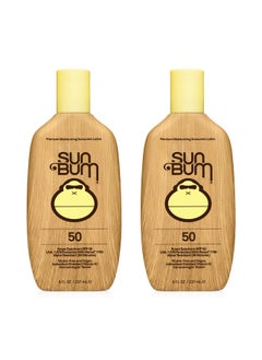 Sun Bum Sun Bum Sun Bum Original Spf 50 Sunscreen Lotion Vegan and Reef Friendly (octinoxate & Oxybenzone Free) Broad Spectrum Moisturizing Uva/uvb Sunscreen With Vitamin E 8 Ounce 2 Pack  - Image 1