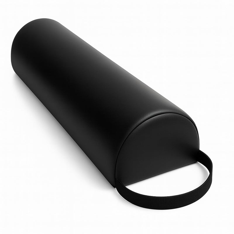 Celmuron Half-Round Bolster Pillow for Massage and Yoga, High-Density Support Cushion for Neck, Knees, Back & Ankles, Black, 17.8''L x 8''W x 4.7''H - Image 1