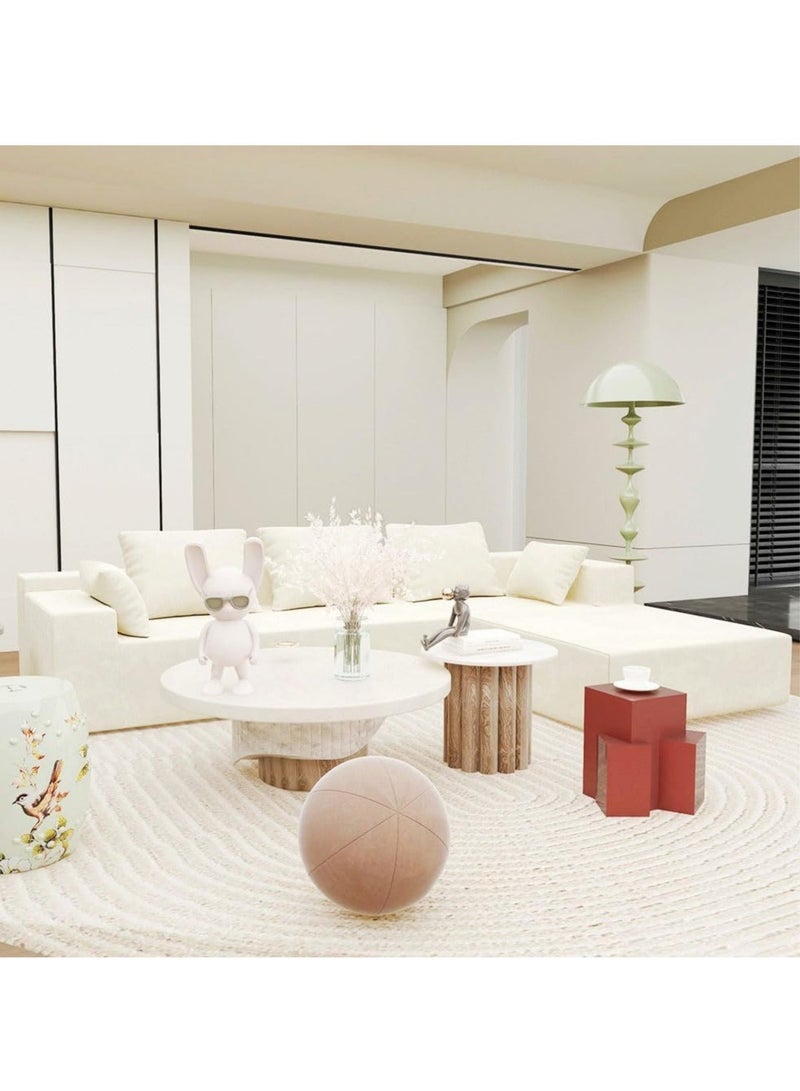 كرنك أريكة أناليزا المخملية ذات الثلاث مقاعد على شكل حرف L لغرفة المعيشة - Image 1