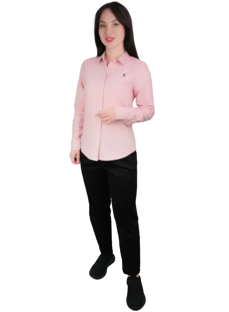 جيوردانو Women’s Slim Fit Cotton Oxford Shirt | Acute Collar with Embroidery
