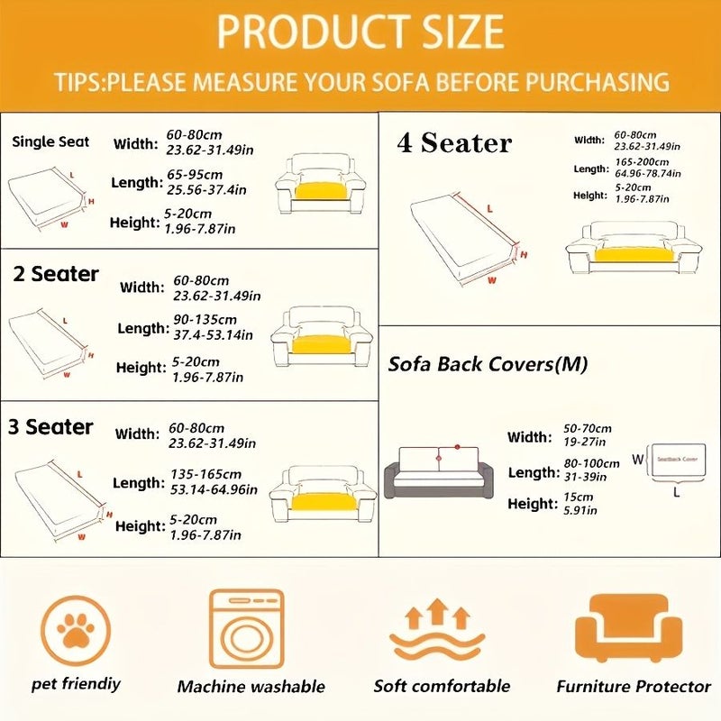 Brown 3 Seater L Solid Color Sofa Cover High Density Chenille Fabric Full Elastic Non Slip Fit Recliner Sofa Home Decor Suitable for Single Double Three Person Four Person And Combination Sofas - Image 3