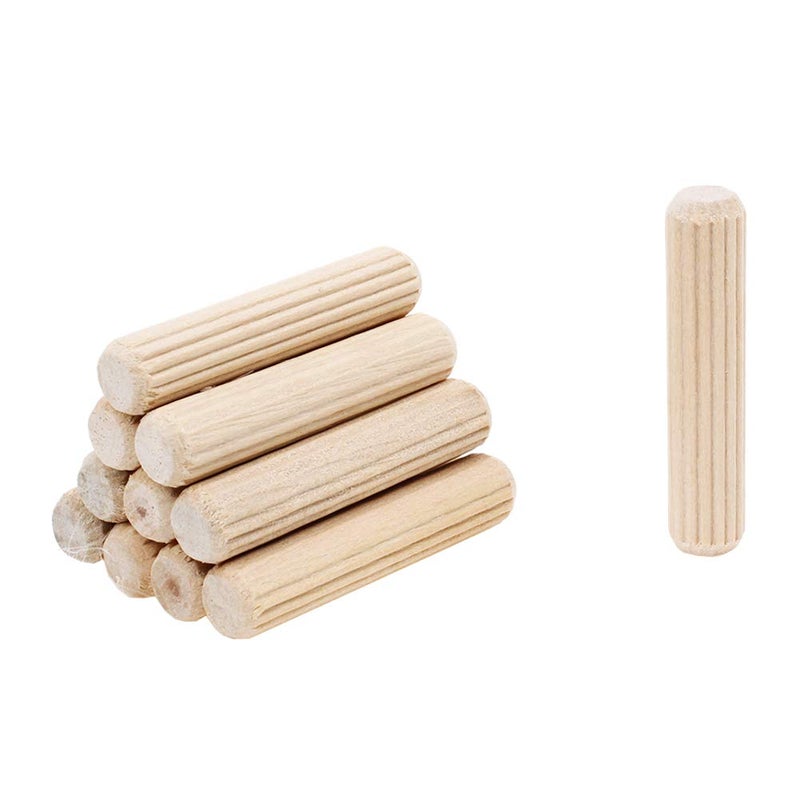 AUTOTOOLHOME 100 Pack 5/16" x 1-1/2" Wood Dowel Pins Straight Grooved Pins for Furniture Door and Dowel jig (5/16 in) - Image 2