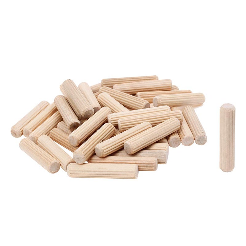 AUTOTOOLHOME 100 Pack 5/16" x 1-1/2" Wood Dowel Pins Straight Grooved Pins for Furniture Door and Dowel jig (5/16 in) - Image 1