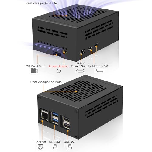 Geekworm PCIe Metal Case P579 with Official Pi 5 Active Cooler for Raspberry Pi 5 Support Top M.2 NVMe HAT X1001/X1004/X1003/X1015/X1000 - Image 4