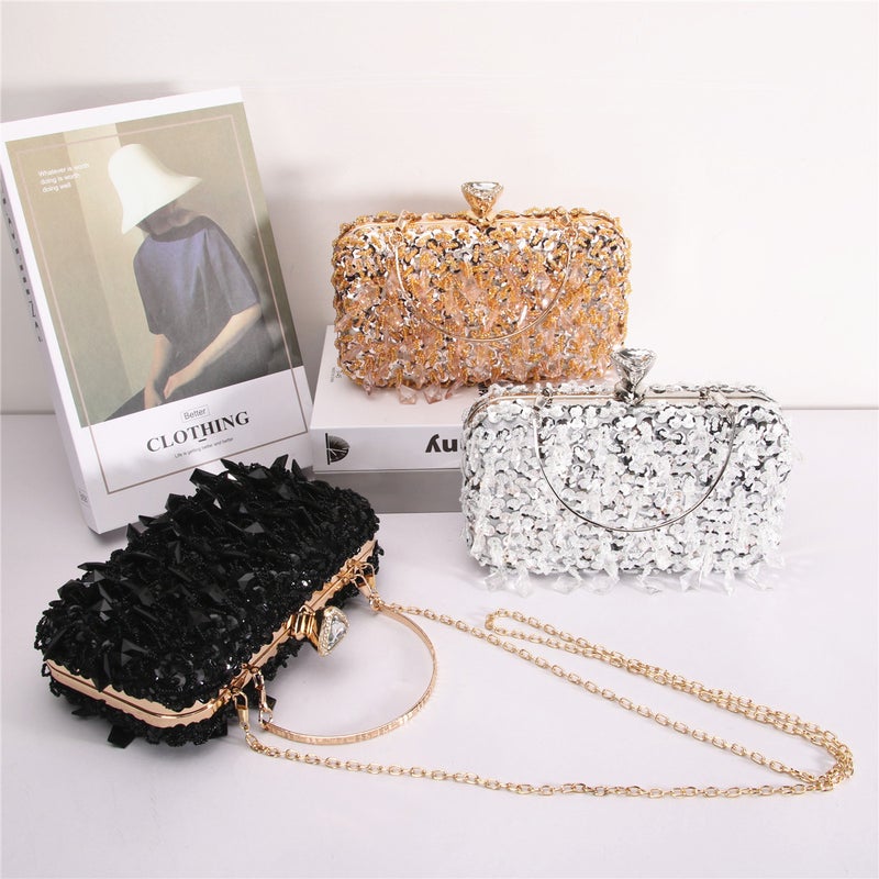 Manufacturer Fashion Women'S Dinner Handbags With Sequins And Diamond Chain Crossbody Bags, Light Luxury Small Square Diamond-Encrusted Bags - Image 2