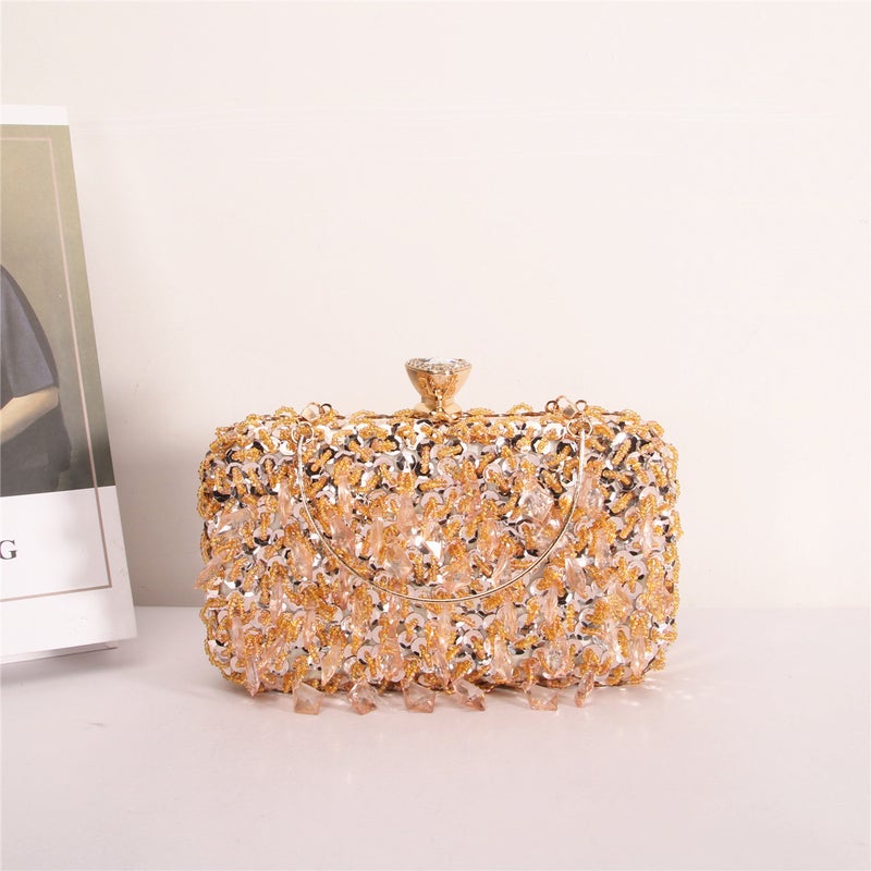 Manufacturer Fashion Women'S Dinner Handbags With Sequins And Diamond Chain Crossbody Bags, Light Luxury Small Square Diamond-Encrusted Bags - Image 4