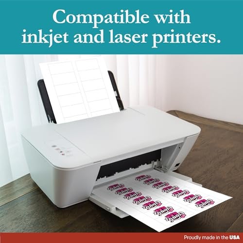 Premium Label Supply White Sticker Bottle Labels – 3" x 1.5" – Laser/Inkjet Compatible – (14 per Sheet), 25 Sheets – 350 Total Adhesive Labels - Image 5