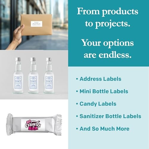 Premium Label Supply White Sticker Bottle Labels – 3" x 1.5" – Laser/Inkjet Compatible – (14 per Sheet), 25 Sheets – 350 Total Adhesive Labels - Image 2