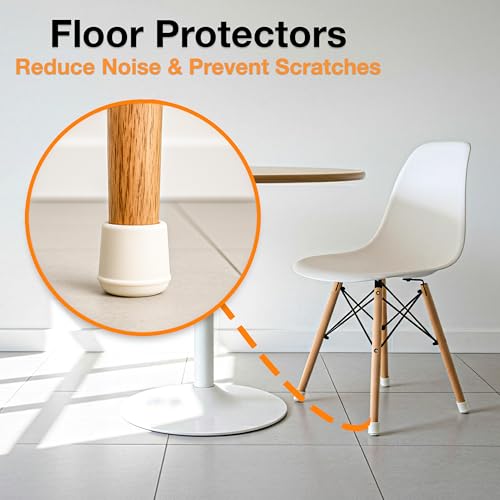 Shepherd Hardware 34 Round NonMarking Rubber SlipOn Chair Leg Tips Nonslip Protective Furniture Leg Caps for Chairs Stools and Tables on Hard Surfaces Set of 40 Ivory - Image 3