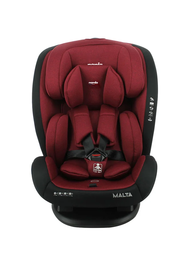 نانيا Malta Red Black Baby Car Seat, Group 0+,1,2,3 (0-36Kg), Suitable From Birth