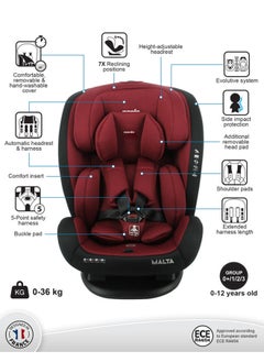 Nania Malta Red Black Baby Car Seat, Group 0+,1,2,3 (0-36Kg), Suitable From Birth  - Image 4
