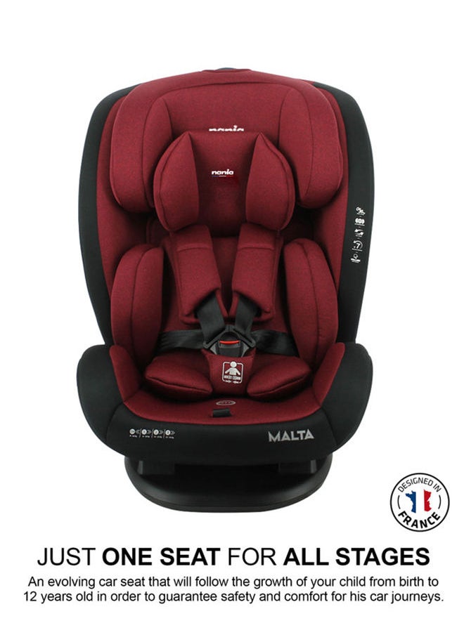 Nania - Malta Red Black Baby Car Seat, Group 0+,1,2,3 (0-36Kg), Suitable From Birth - Image 1