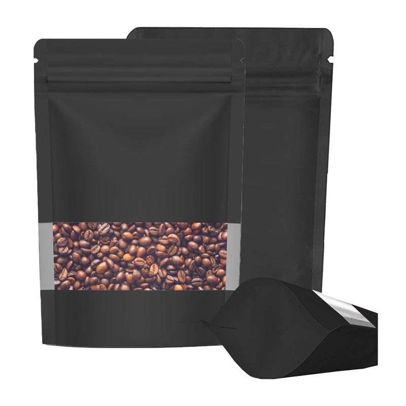 SKY FLEXI PACK Ziplock Matte Finish Polyester Pouch 20 x 305cm Black Pack of 25 Airtight Reusable Waterproof Stand Up MultiPurpose Storage Bags with Transparent Window Capacity 15Kg - Image 1