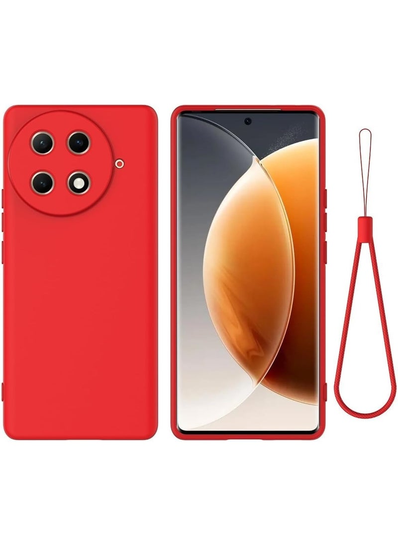 Case for Tecno Camon 30S/Camon 30S Pro Case, Liquid Silicone Gel Soft TPU Case with Microfiber Cloth Layer, Anti-Fingerprint Shockproof Cover with Lanyard Strap  - Image 1