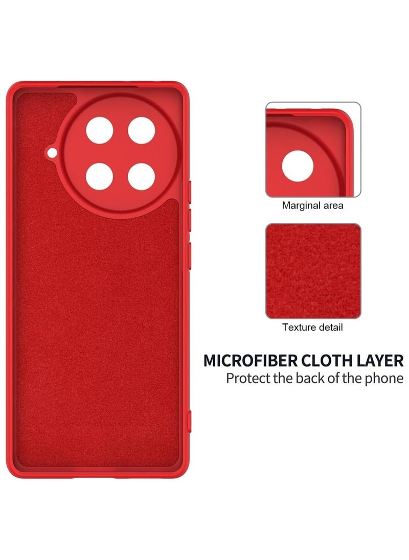 Case for Tecno Camon 30S/Camon 30S Pro Case, Liquid Silicone Gel Soft TPU Case with Microfiber Cloth Layer, Anti-Fingerprint Shockproof Cover with Lanyard Strap  - Image 3