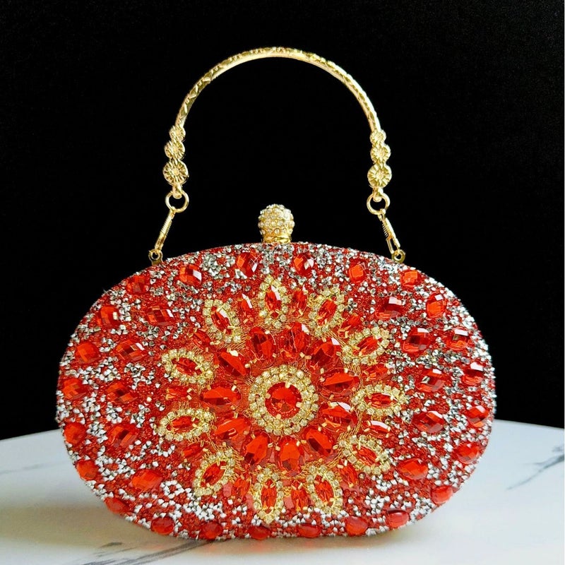 New Rhinestone Sunflower Diamond Full Diamond Goose Egg Small Clutch Bag Crossbody Women'S Bag Dress Cheongsam Banquet Bag - Image 1