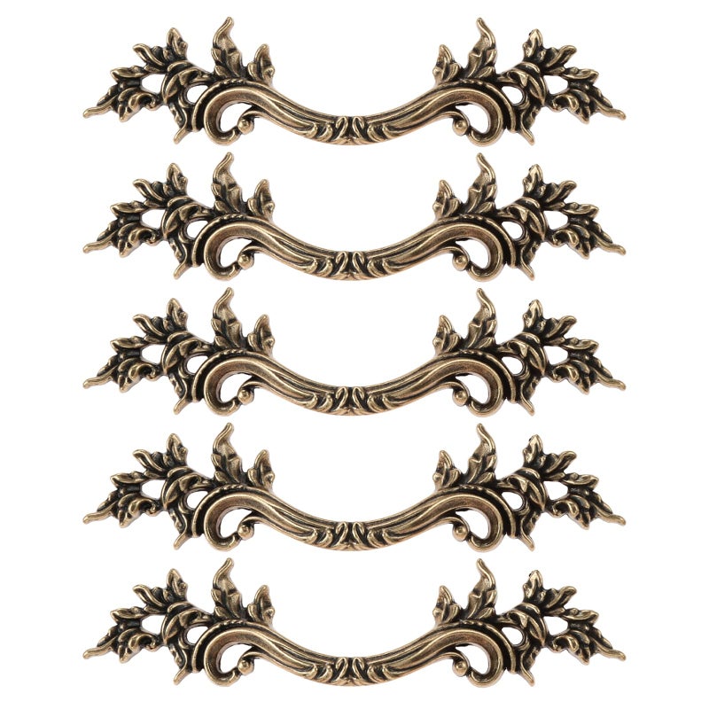 Mgoodoo 5PCS 66 Antique Bronze Drawer Handle French Provincial Dresser Pull Euro Style Closet Knob for Nightstand Door Cabinet Cupboard Furniture Kitchen Bathroom Bedroom