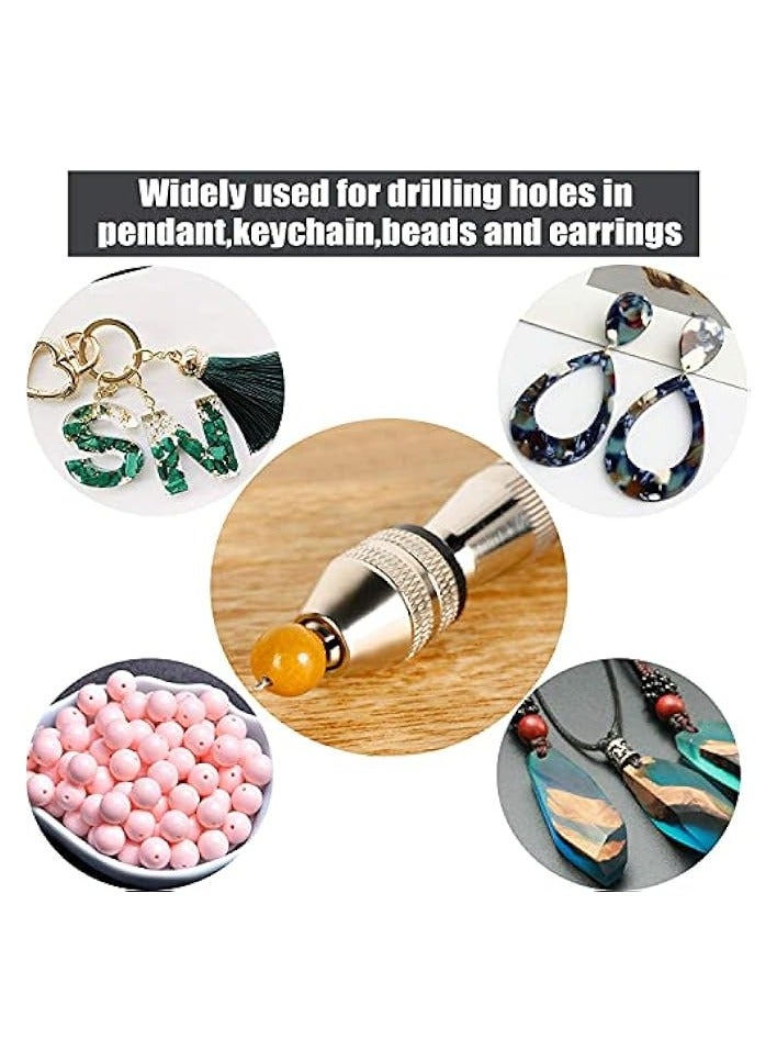 بروماس مثقاب يدوي بدبابيس لقوالب صب الراتنج، مثقاب يدوي فولاذي مع 10 قطع لقم مثقاب (0.8-3 مم)، للخشب، العمل اليدوي DIY، المجوهرات، التجميع، صناعة النماذج - Image 3