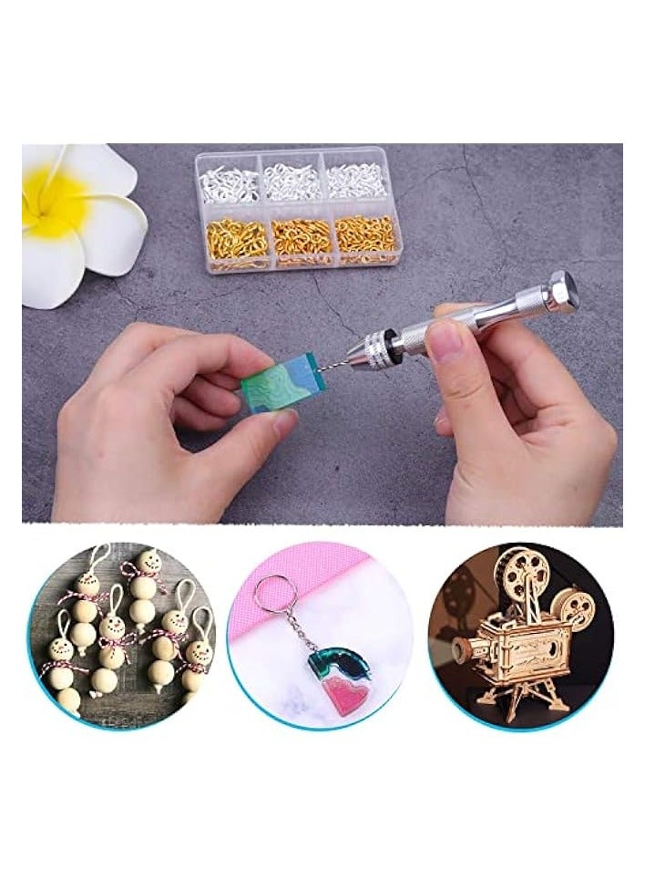 بروماس مثقاب يدوي بدبابيس لقوالب صب الراتنج، مثقاب يدوي فولاذي مع 10 قطع لقم مثقاب (0.8-3 مم)، للخشب، العمل اليدوي DIY، المجوهرات، التجميع، صناعة النماذج - Image 5