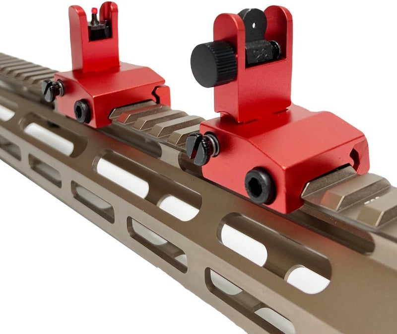 TPO Fiber Optic Flip Up Iron Sights Picatinny Rail Mounted Front and Rear Backup Iron Sights - Image 5
