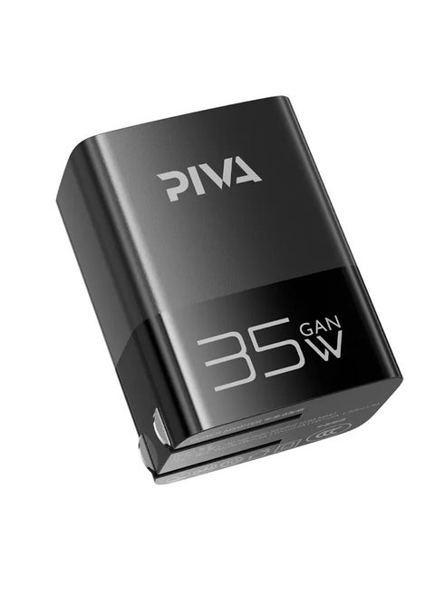 PIVA 35W PD Fast Charger with GAN Dual Super Fast Charger Black
