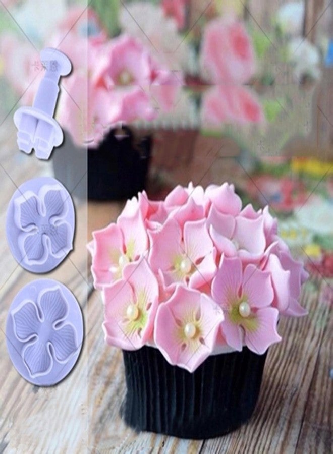SK KALAIEN 3pcs Hydrangea Flower Fondant Cake Decorating Sugarcraft Cake Plunger Cutters Mould - Image 2