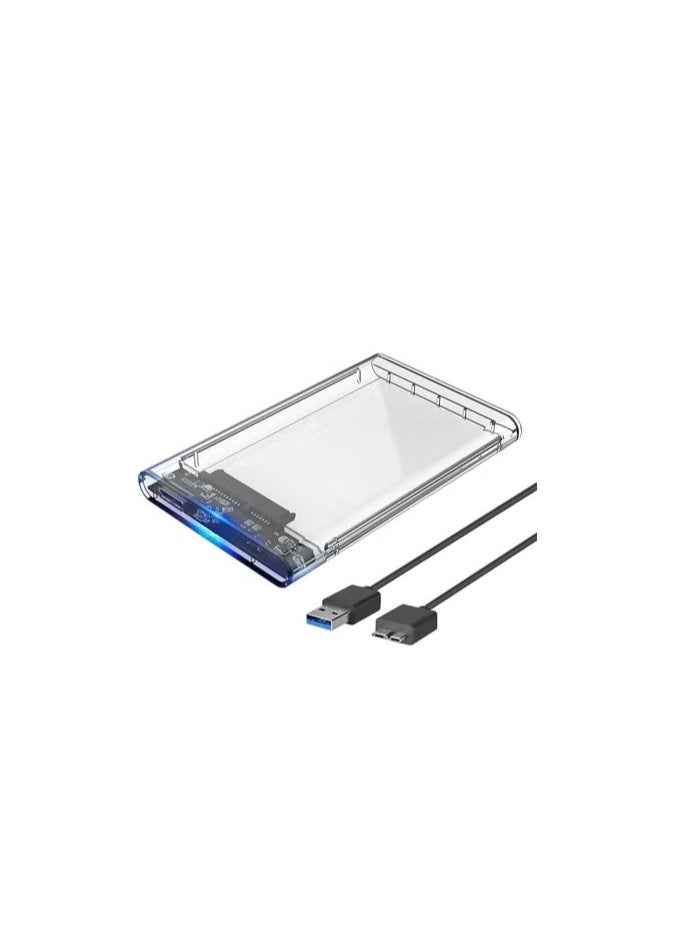 2.5 Inch External Hard Drive Enclosure to SATA III 6Gbps UASP Transparent Hard Disk Case 7/9.5mm HDD SSD Tool Free Compatible with PC TV PS4 Xbox