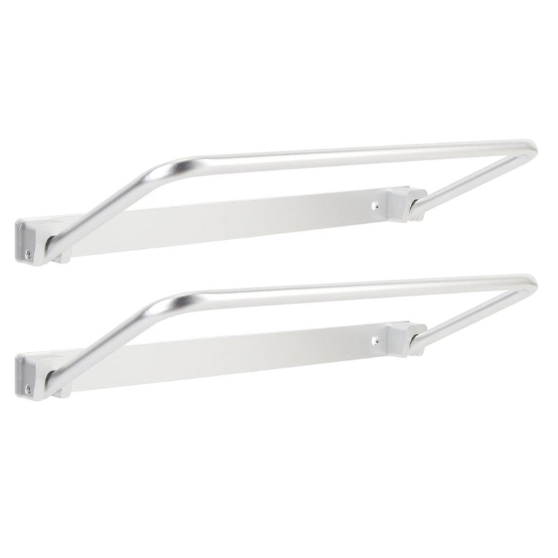Pair of Foldable RV Shoe Rack Space Saving Aluminium Alloy Wall Mounted Shoe Organizer Hanging Shoe Storage Shelf for RV Silver - Image 5