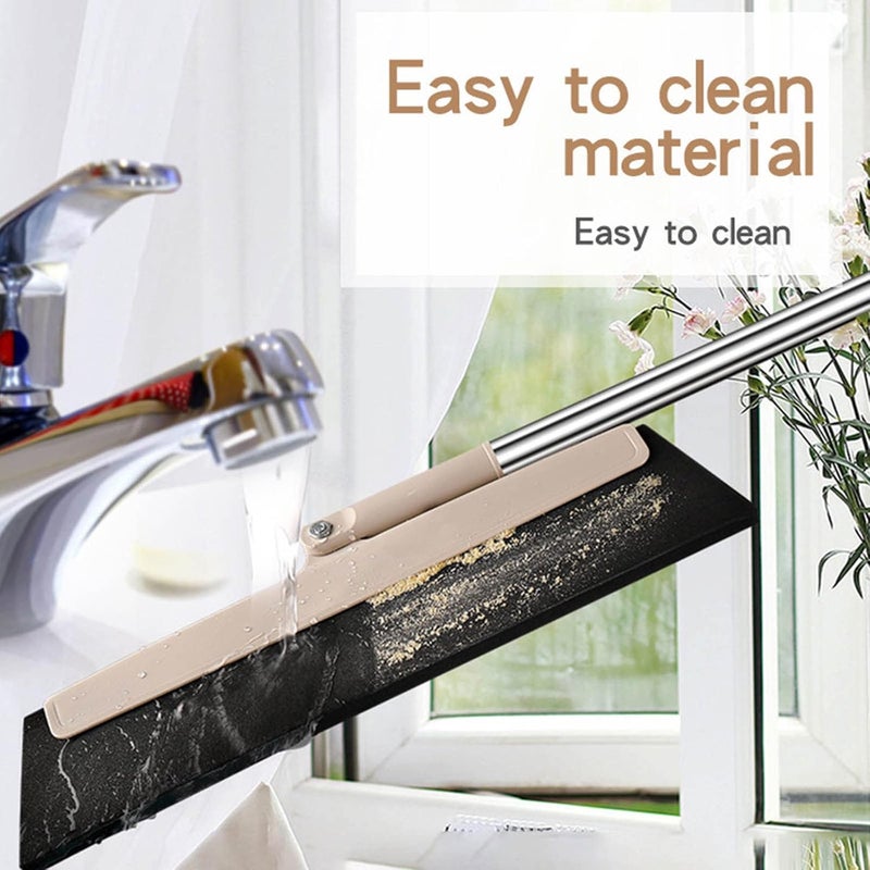 comfrt Multi-Purpose Magic Wiper Sweeping, Multi-Purpose Bathroom Wiper Sweeping, Broom Bathroom Ash Non-Stick Hair Broom for Wet and Dry Bathroom (Coffee) - Image 2