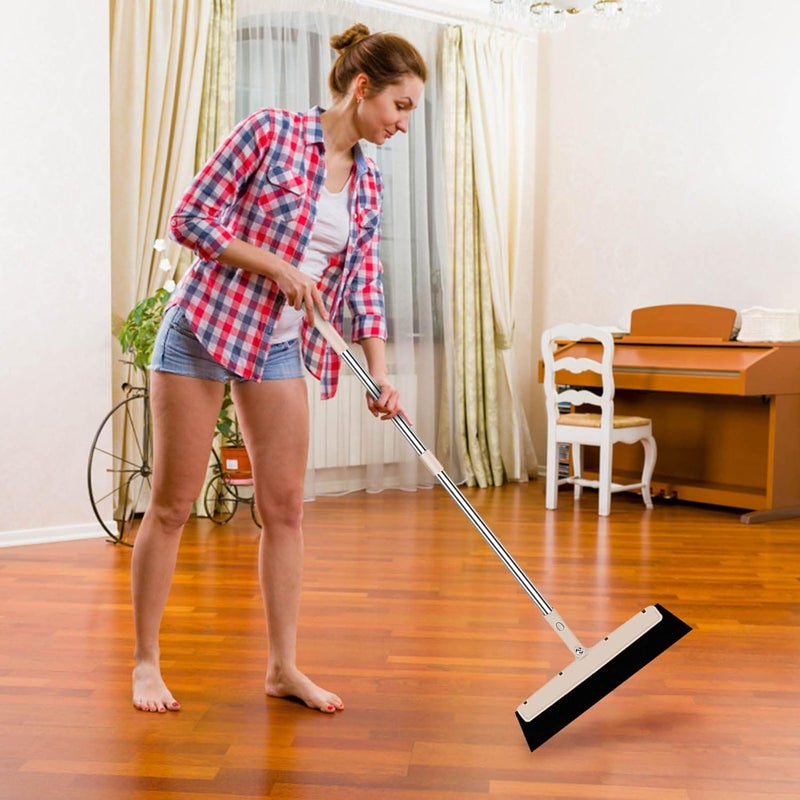 comfrt Multi-Purpose Magic Wiper Sweeping, Multi-Purpose Bathroom Wiper Sweeping, Broom Bathroom Ash Non-Stick Hair Broom for Wet and Dry Bathroom (Coffee) - Image 1