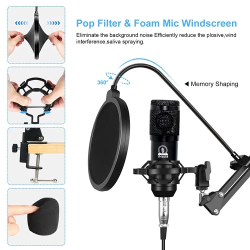 ZHIZUKA Condenser USB Microphone Set V8 Sound Card Mixer Amplifier Voice Changer Audio Interface | Singing Smule Live Streaming Podcast Broadcasting (3.5 Mm Mic + Sound Card, Black) - Image 5