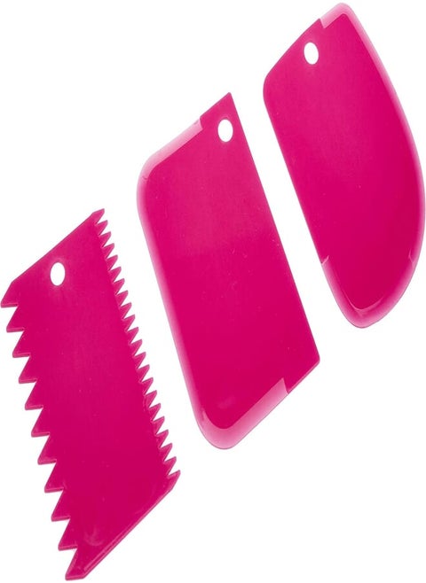 1 PCS Pastry Butter Scraper Cutter Baking Cake Decorating Tools 3-piece-Rose Red
