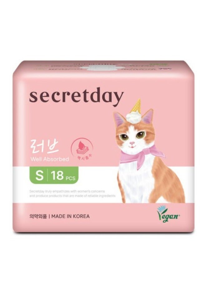 secretday SECRETDAY LOVE Sanitary Pads with Wings, Maxi- Absorption, Leak Protection with Triple guard, Soft & Slim Top Sheet, Air circulation Breathable Waterproof Layer, Made in Korea(Small, 18pc) - Image 1