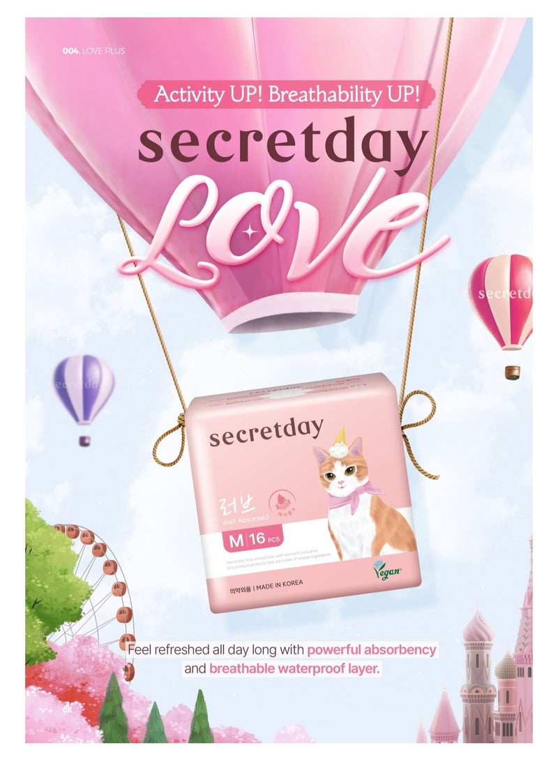 secretday SECRETDAY LOVE Sanitary Pads with Wings, Maxi- Absorption, Leak Protection with Triple guard, Soft & Slim Top Sheet, Air circulation Breathable Waterproof Layer, Made in Korea(Small, 18pc) - Image 2