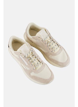 Reebok Men Classic Leather Lace Up Running Shoes, Off White  - Image 4