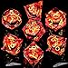 ARUOHHA DND Resin Dice Gazes Eye Dice Liquid Core Flaming RPG Sharp Edged Dice Set with Gift Box Polyhedral D and D Dice Set Compatible with Dungeons Dragons Role Playing Game D20 D12 D10 D8 D6 - Image 4