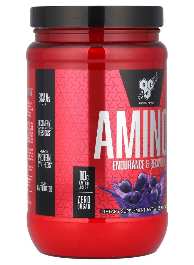 BSN AminoX® Endurance & Recovery Grape 15.3 oz (435 g) - Image 2