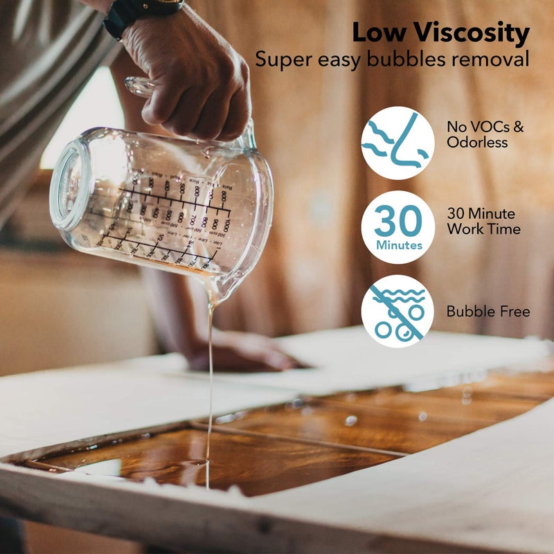 JANCHUN Gift Box Epoxy Resin Kit,Coating and Coaster Molds for Resin Casting with Gold Flakes Color Pigments,Art Epoxy Resin Crystal Clear for Art,Crafts,Jewelry,DIY,Tumbler,River Table - Image 5
