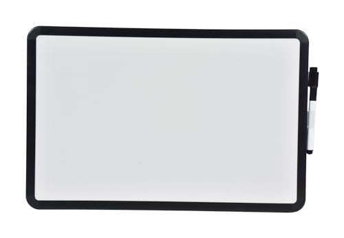 School Smart Dry Erase Board with Marker, Black Frame, 11 x 17 Inches - Image 1