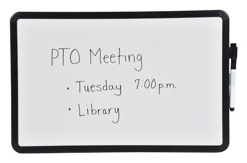 School Smart Dry Erase Board with Marker, Black Frame, 11 x 17 Inches - Image 3