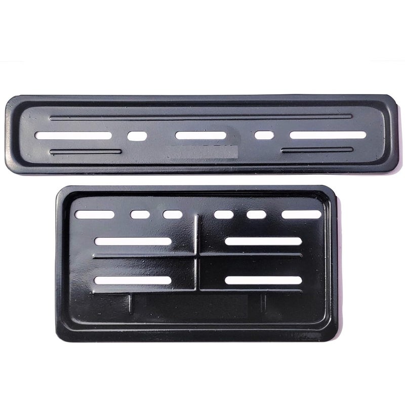 Ramanta Bike Number Plate Frame Metal Body Heavy Motorbike & Scooter Licence Number Plate Frame Metal Front-Rear Set of 2 (Size 30 cm x 12 cm, Black) - Image 2
