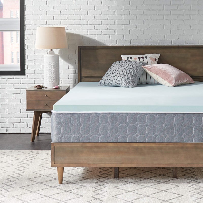 مرتبة سيلي TrueForm بسمك 2 بوصة من رغوة الذاكرة الكاملة بتقنية مدمجة بالجل تتكيف مع الجسم قماش يمتص الرطوبة لنوم مريح باللون الأزرق