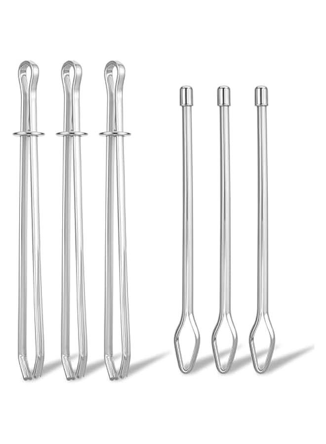 Generic 6PCS Rope Threader Clips, DIY Drawstring Threader Tool Set Metal Sewing Loop Turner Hooks Easy Pull Bodkin Threader Clips with Tweezer for Sweatpants Coats Pants Hoodies Swim Trunks - Image 1