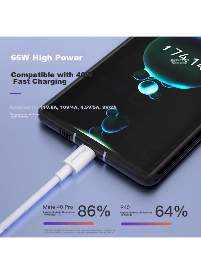 Newmine W Type-c Data Cable, 6a/5a Super Fast Charging, 2 Meters Charging Cord, Compatible With Huawei Mate60 / Por / Mate60 / P60 / Mate40, Honor, Xiaomi - Image 3