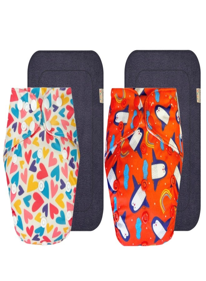 Dumbledo Premium Cloth Diaper with Gray Insert (Pack of 2) | Hypoallergenic | Leakproof | Adjustable Snaps | Ideal for Toddlers | 3 Months - 3 Years | Unisex Baby - Image 1