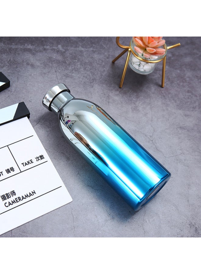 Double-layer Vacuum American-style Small-mouth Bottle, 304 Stainless Steel Outdoor Sports Water Bottle, Gradient Color Mountaineering Thermos Cup