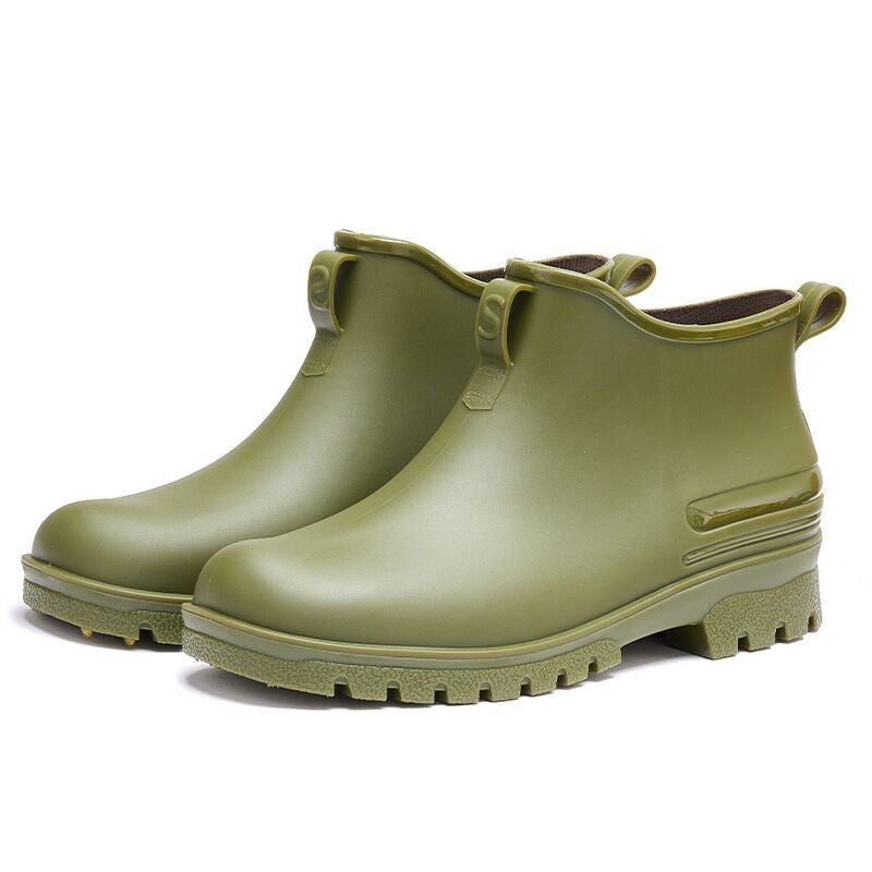 Women'S Fashion Low-Top Short Barrel Couple'S Rain Boots Outdoor Wading Shoes Warm Chelsea Rubber Shoes For Men - Image 1